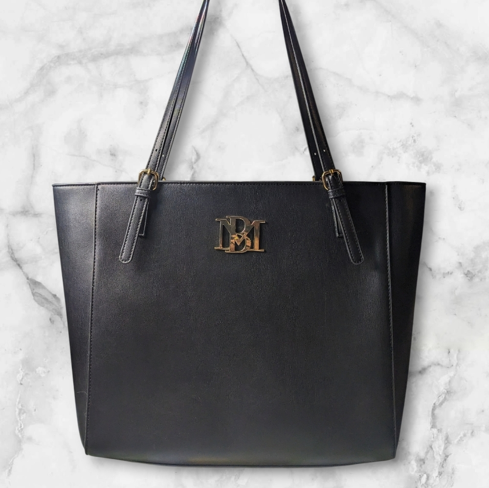 Badgley Mischka Black Vegan Leather Structured Tote, NWT